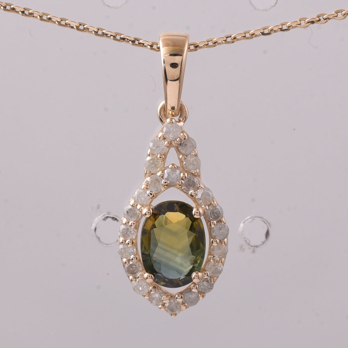 1.10 Ct Oval Green Sapphire 9K Gold Ring