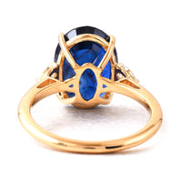 8.31 Ct Oval Blue Sapphire 18K Gold Ring