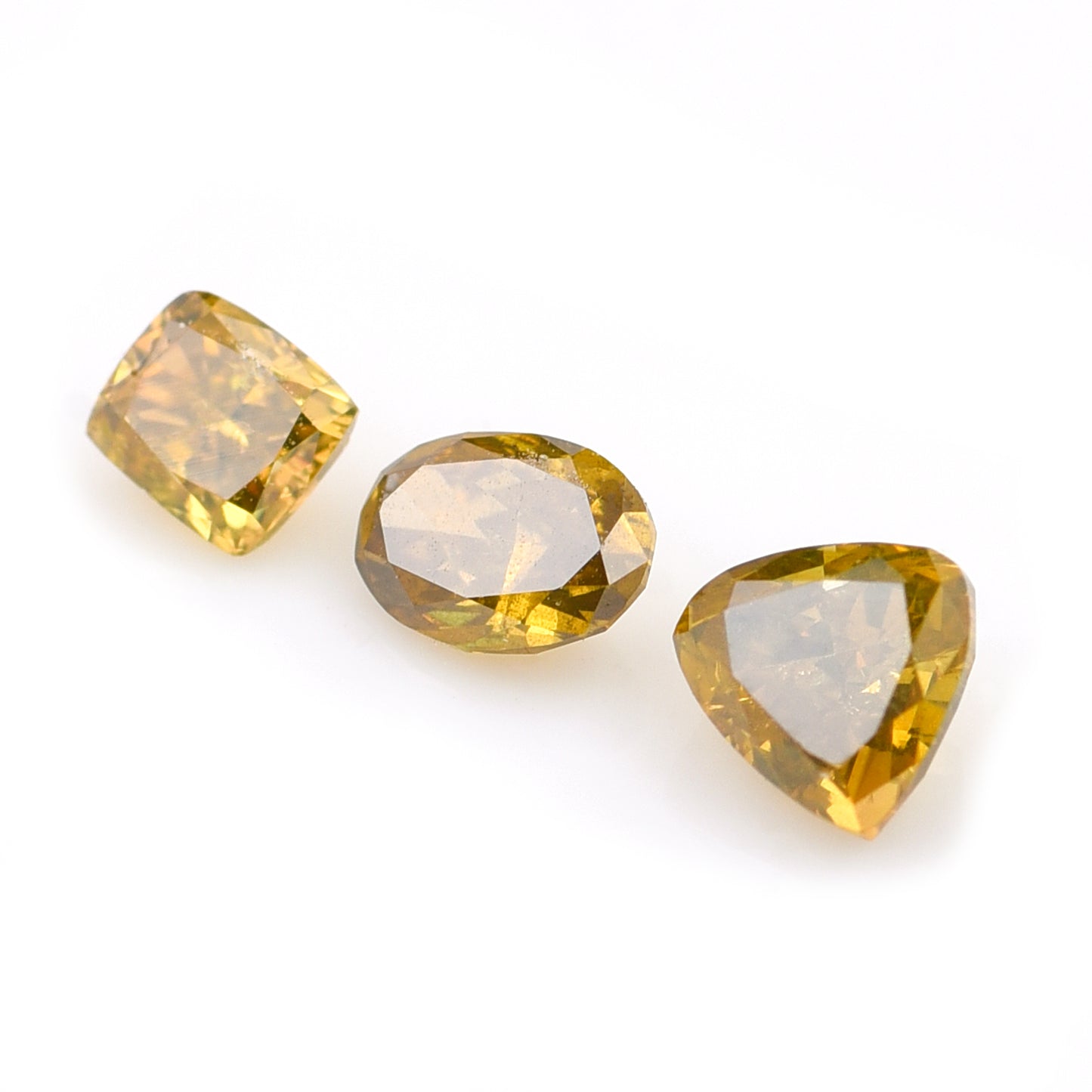 0.49 Yellow Diamond Trillion, Cushion Loose Diamond