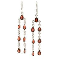 10.93 Ct Garnet 925 Sterling Silver Earrings