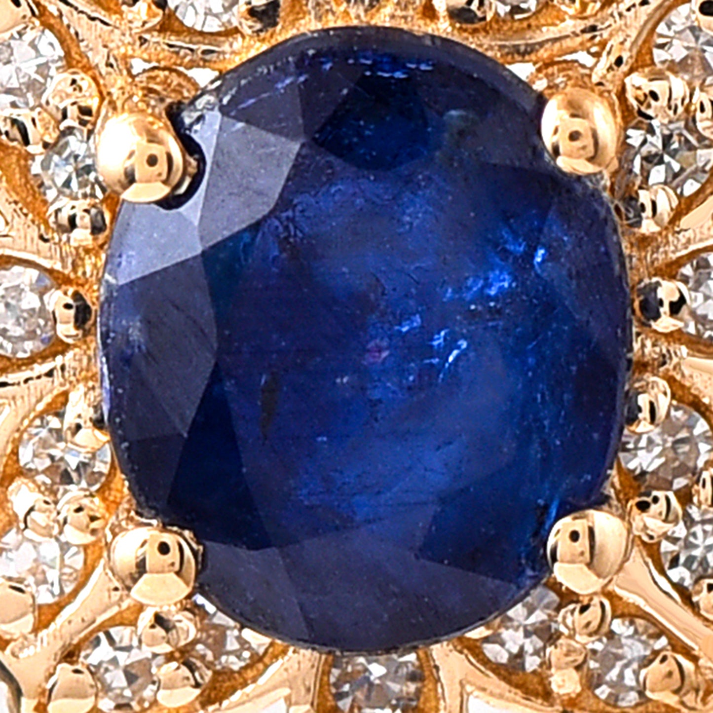 1.08 Ct Oval Mixed Cut Natural Sapphire 14K Gold Pendant