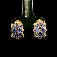 1.77 Ct Pear Tanzanite 14K Gold Earrings