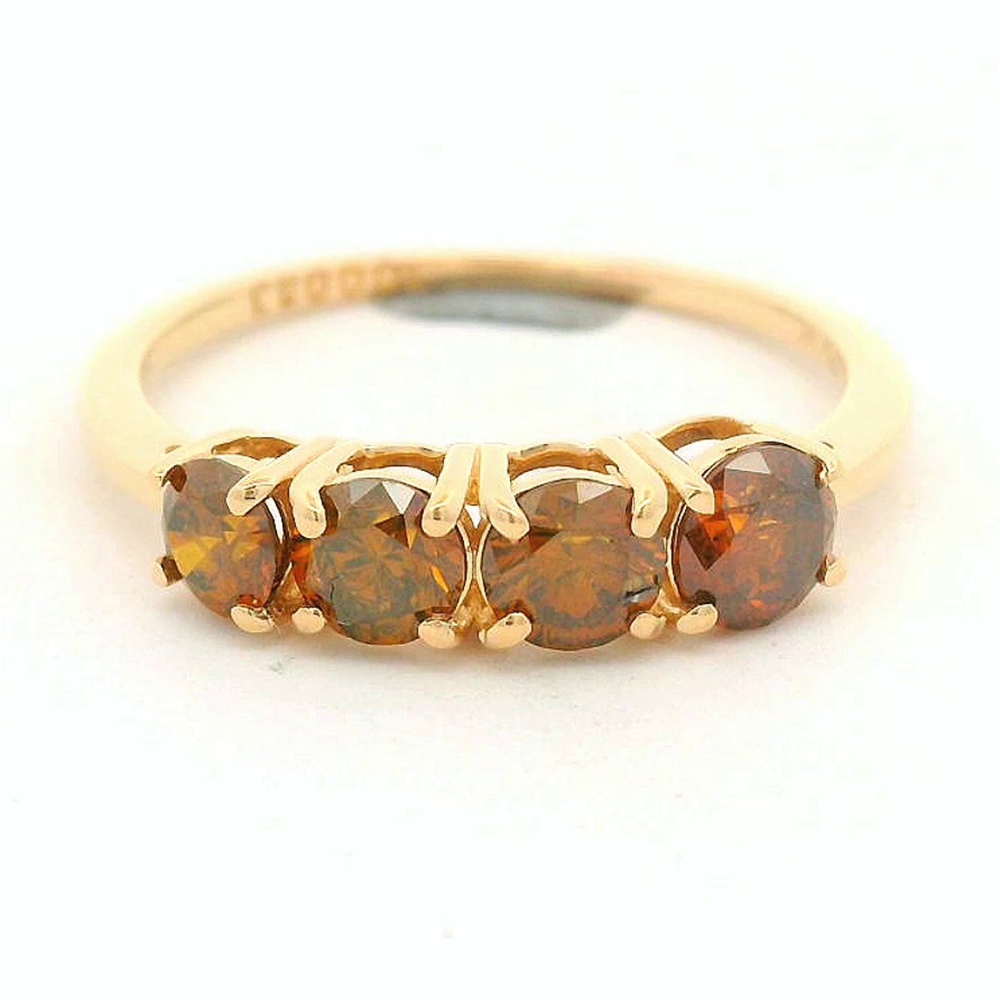 1.07 Ct Round Red Diamond 14K Gold Ring