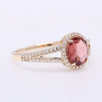 1.36 Ct Oval Mixed Cut Natural Spinel 14K Gold Ring
