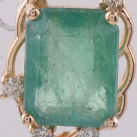 2.67 Ct Octagon Step Cut Natural Emerald 14K Gold Pendant