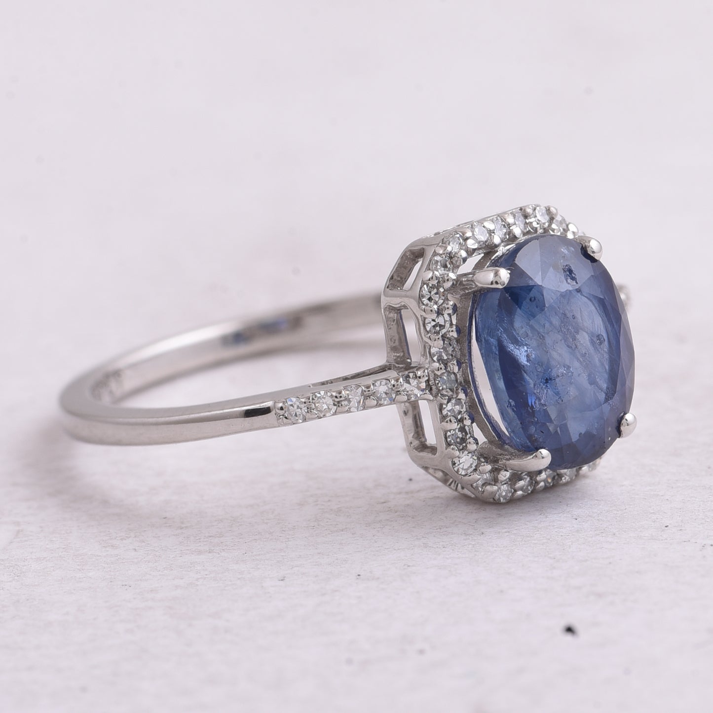 2.17 Ct Oval Mixed Cut Natural Sapphire 950 Platinum Ring