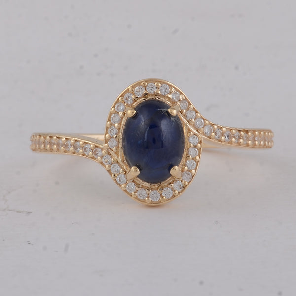 1.63 Ct Oval Sapphire 9K Gold Ring