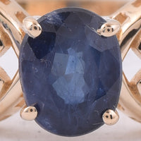 1.29 Ct Oval Natural Sapphire 14K Gold Ring
