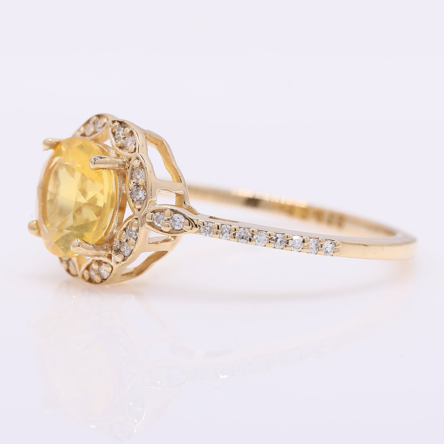 1.03 Ct Round Mixed Cut Natural Fire Opal 14K Gold Ring