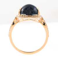 7.60 Ct Heart Cabochon Natural Sapphire 14K Gold Ring