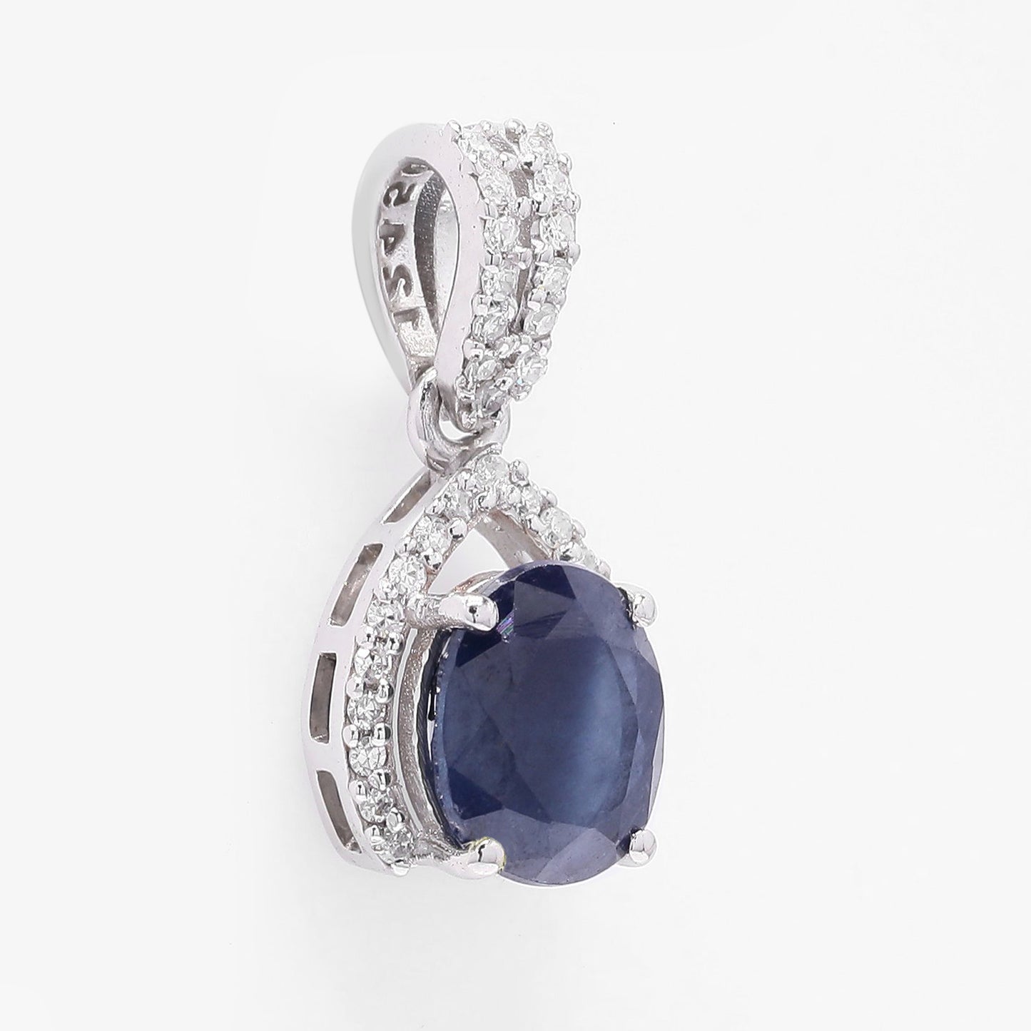1.68 Ct Oval Mixed Cut Natural Sapphire 950 Platinum Pendant