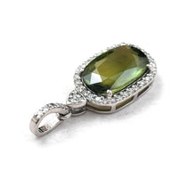 2.24 Ct Cushion Mixed Cut Natural Green Sapphire 950 Platinum Pendant