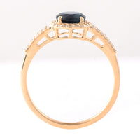 1.29 Ct Round Mixed Cut Natural Sapphire 14K Gold Ring