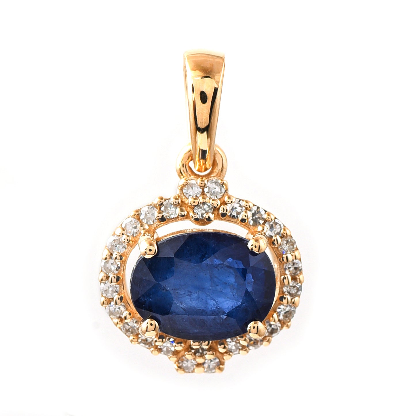 1.37 Ct Oval Sapphire 14K Gold Pendant