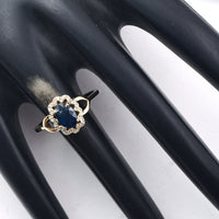 1.27 Ct Oval Mixed Cut Natural Sapphire 14K Gold Ring