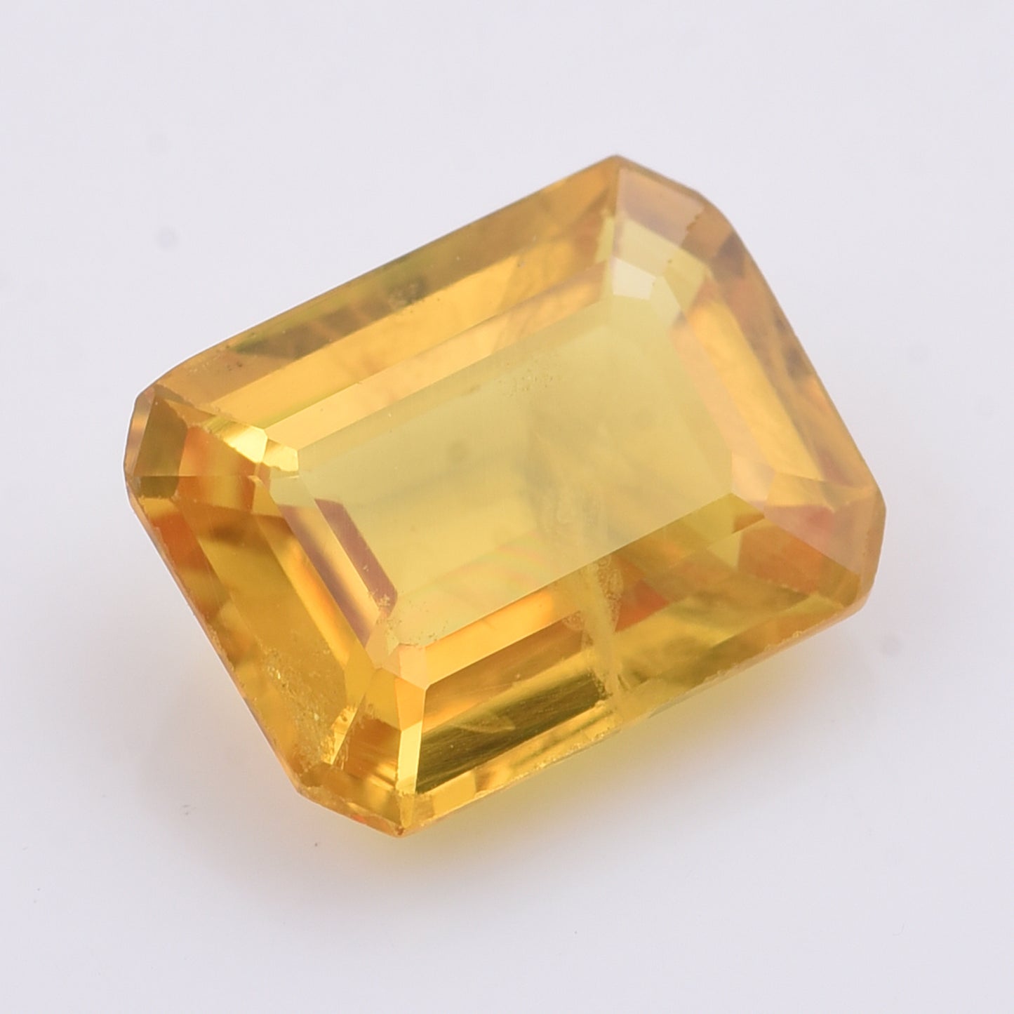 2.22 Natural Corundum Yellow Sapphire Emerald Cut Gemstone