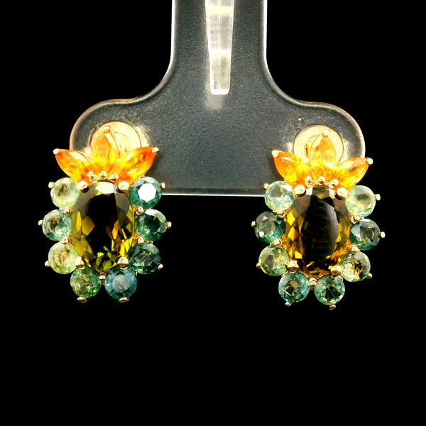 3.41 Ct Oval Tourmaline 14K Gold Earrings