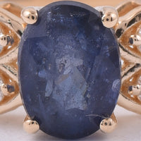 1.38 Ct Oval Natural Sapphire 14K Gold Ring