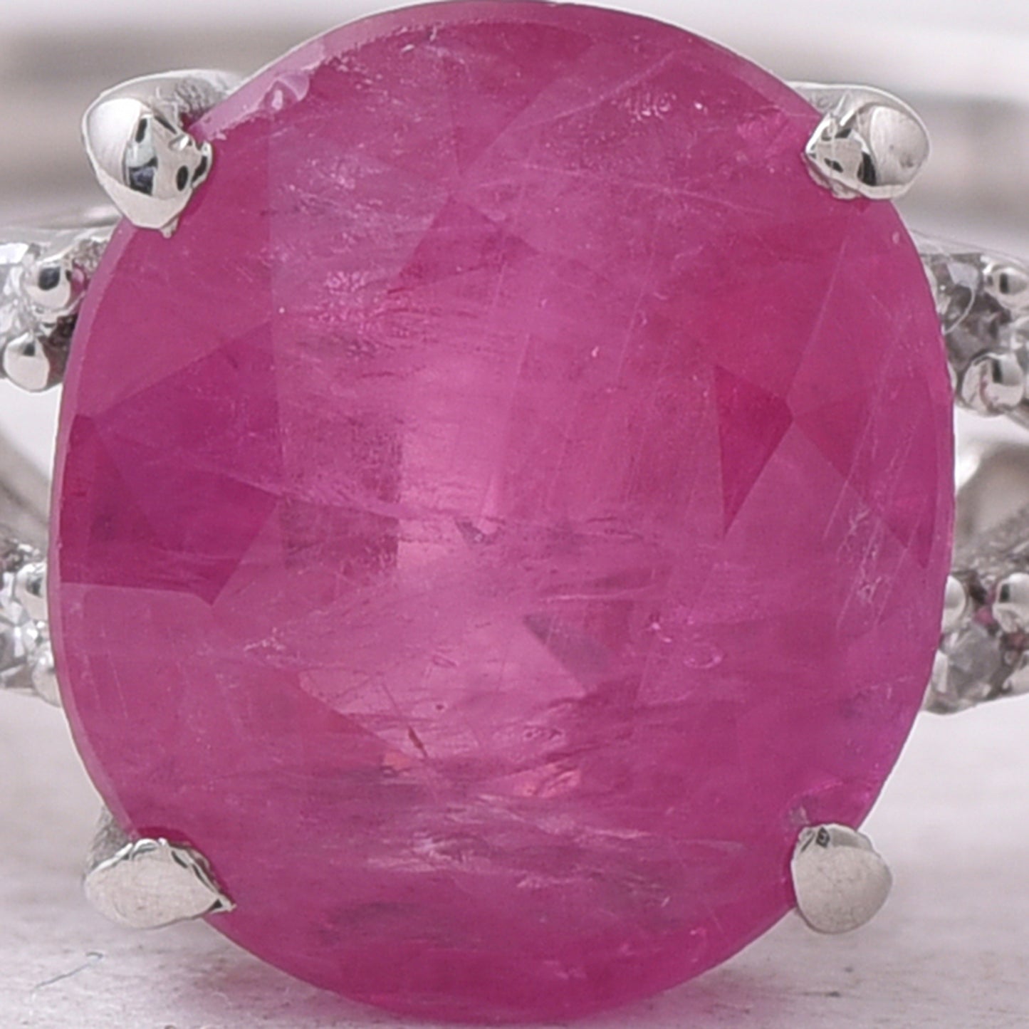 2.22 Ct Oval Mixed Cut Natural Ruby 950 Platinum Ring
