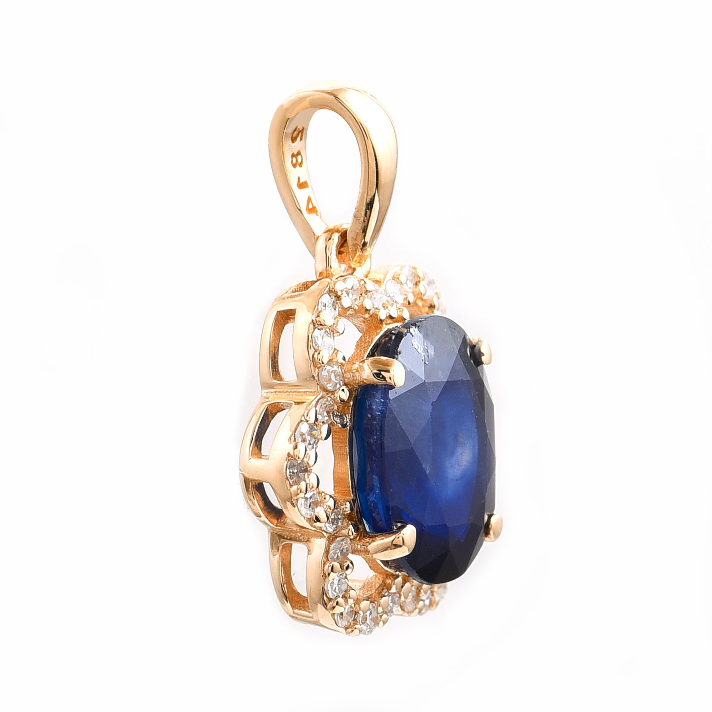 1.75 Ct Oval Sapphire 14K Gold Pendant