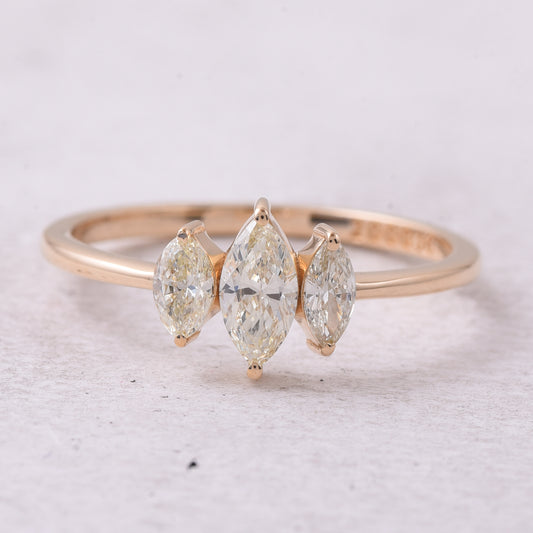 0.54 Ct Marquise Diamond 14K Gold Ring