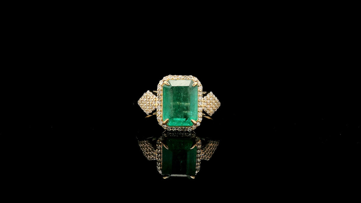 2.40 Ct Octagon Natural Emerald 14K Gold Ring
