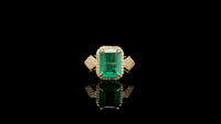 2.40 Ct Octagon Natural Emerald 14K Gold Ring