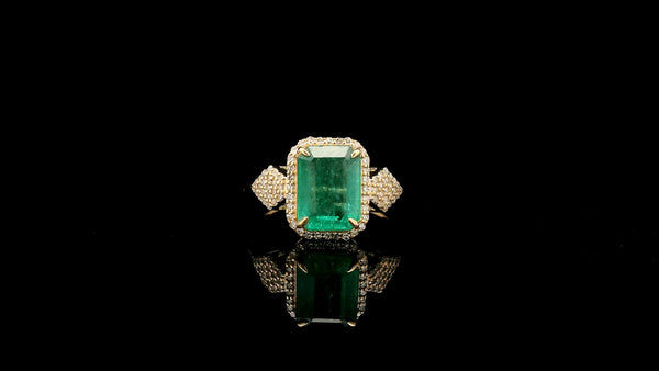 2.40 Ct Octagon Natural Emerald 14K Gold Ring