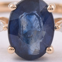 1.36 Ct Oval Natural Sapphire 14K Gold Ring
