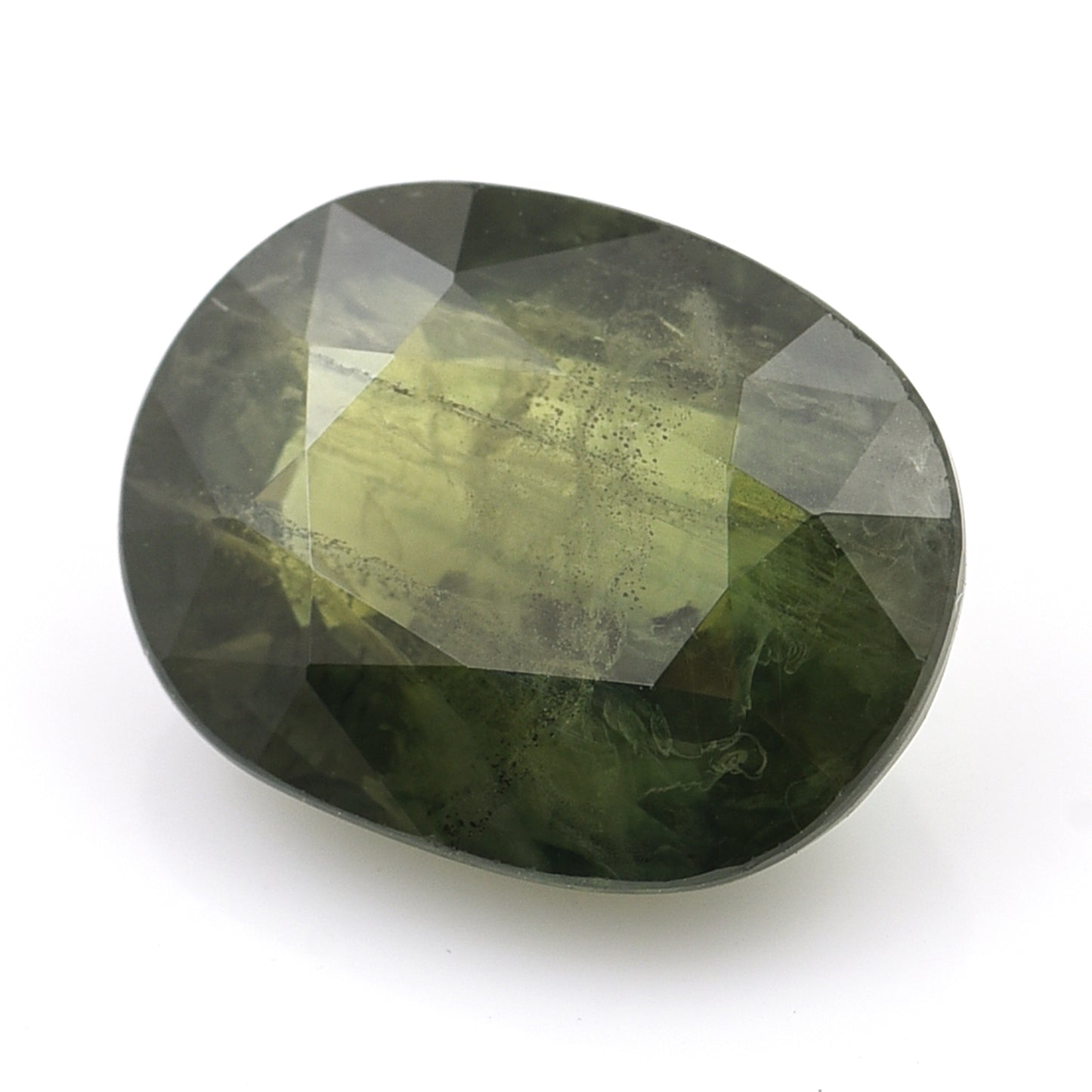 6.11 Natural Corundum Green Sapphire Oval Mixed Cut Gemstone