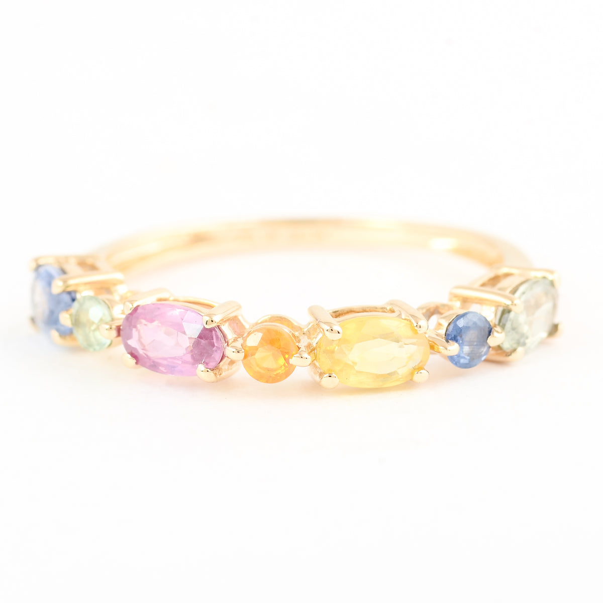 1.36 Ct Pear Multi Sapphire 14K Gold Ring