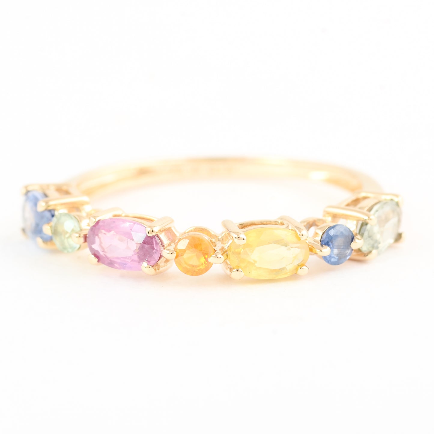 1.36 Ct Pear Multi Sapphire 14K Gold Ring