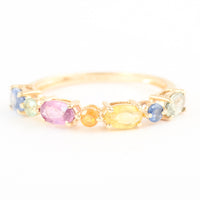 1.36 Ct Pear Multi Sapphire 14K Gold Ring