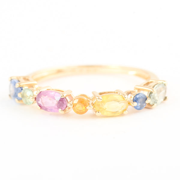 1.36 Ct Pear Multi Sapphire 14K Gold Ring