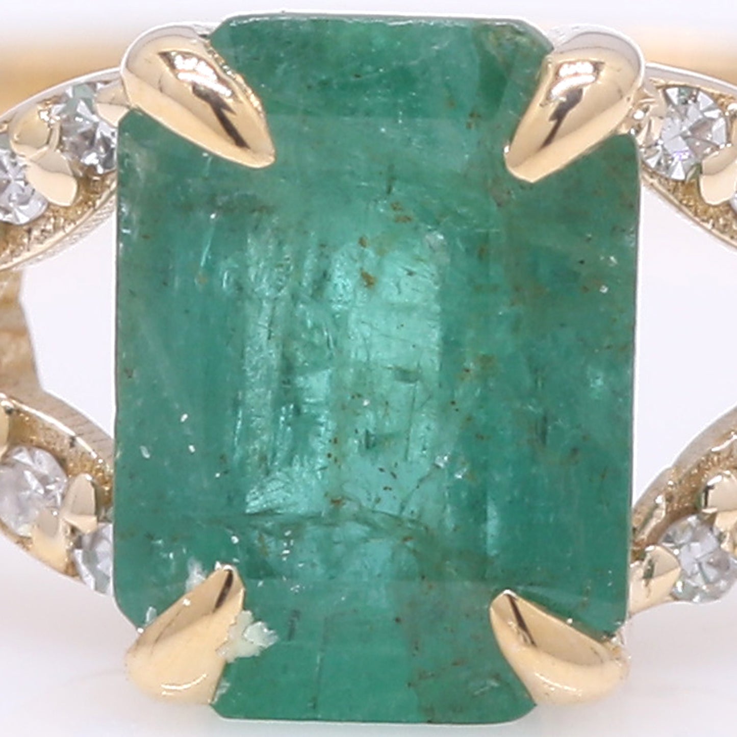 1.24 Ct Octagon Step Cut Natural Emerald 14K Gold Ring