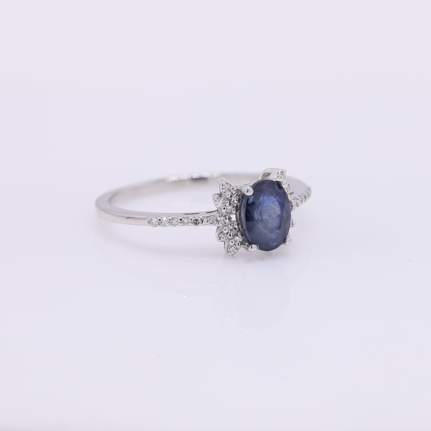 1.21 Ct Oval Mixed Cut Natural Sapphire 950 Platinum Ring