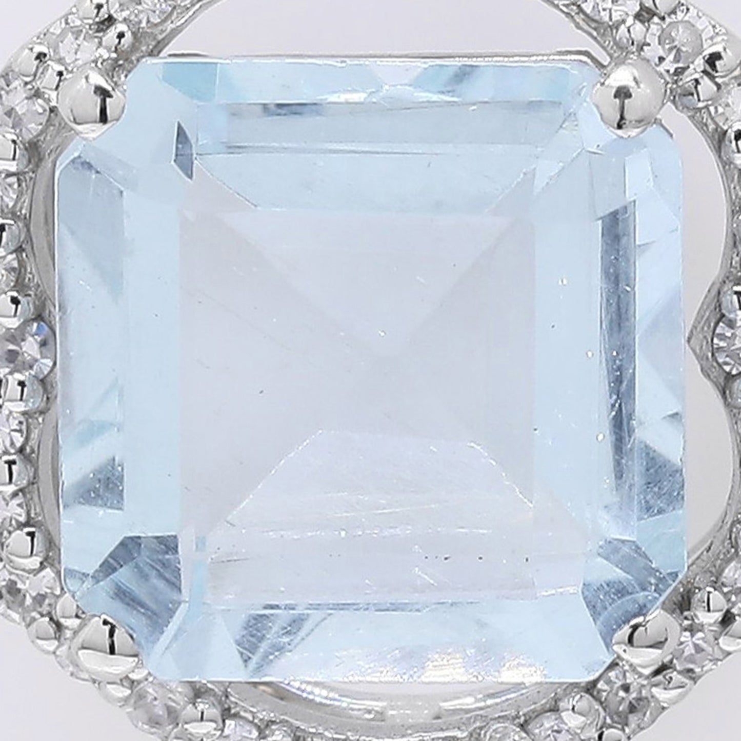 1.95 Ct Octagon Step Cut Natural Aquamarine 950 Platinum Pendant