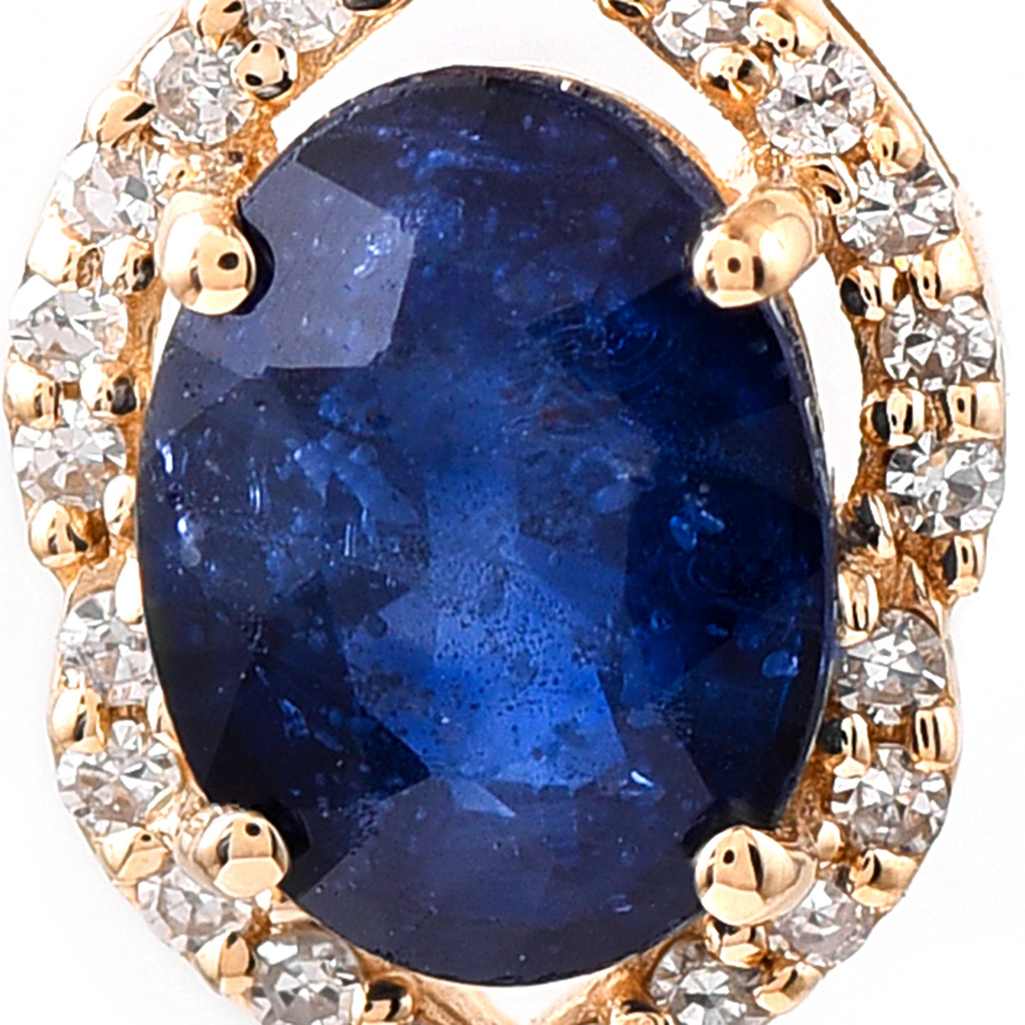 1.19 Ct Oval Mixed Cut Natural Sapphire 14K Gold Pendant