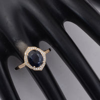 3.06 Ct Oval Sapphire 9K Gold Ring