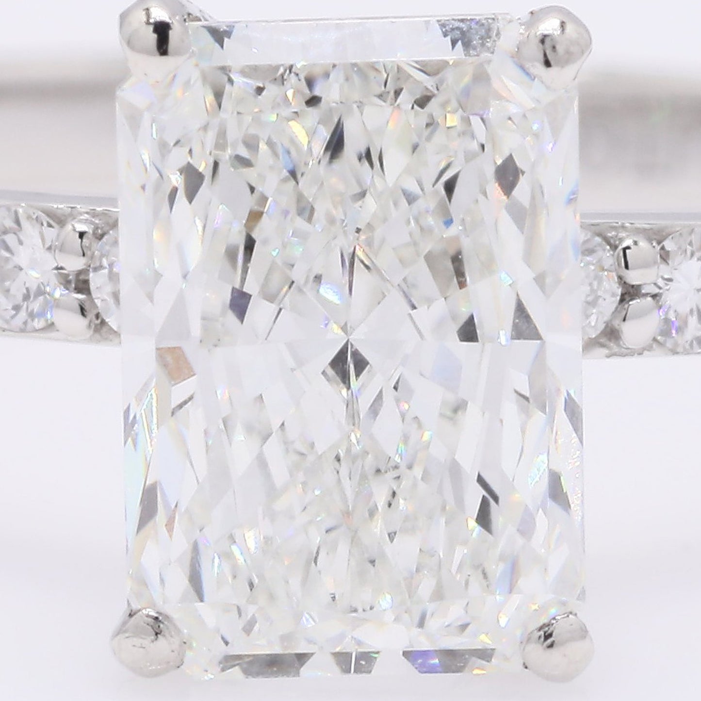 2.15 Ct Cut Cornere Rectangular Modifie Brilliant Lab Grown Diamond 950 Platinum Ring