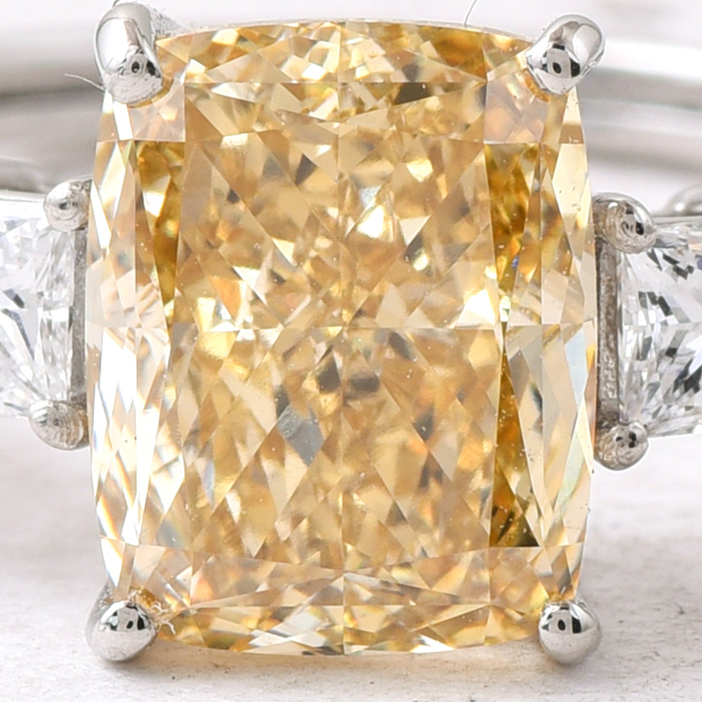 3.57 Ct Cushion Lab Grown Diamond 950 Platinum Ring