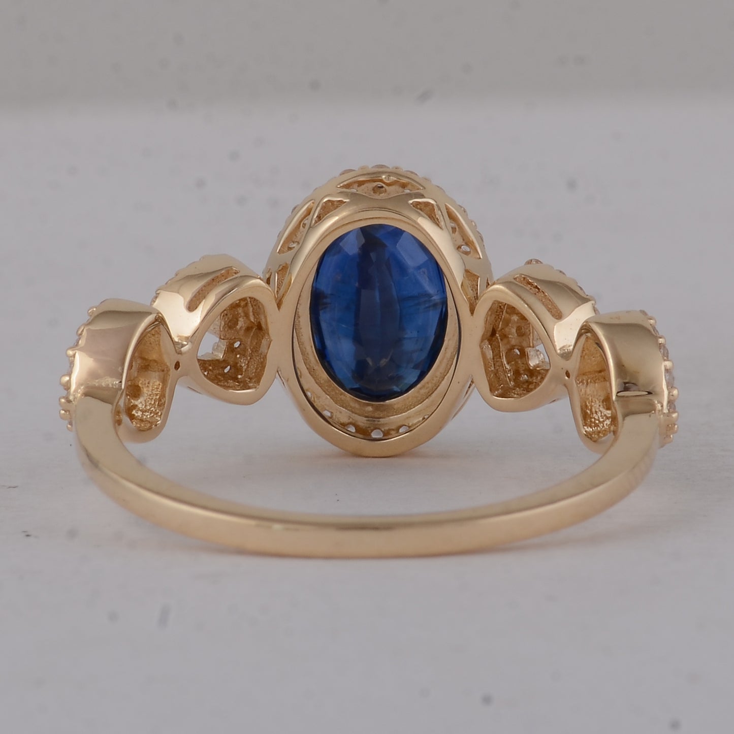 2.06 Ct Oval Sapphire 9K Gold Ring