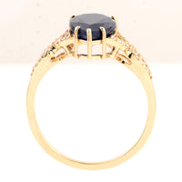 3.52 Carats Natrual Corundum Sapphire 14K Gold Ring