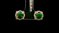 2.25 Ct Round Emerald 9K Gold Earrings