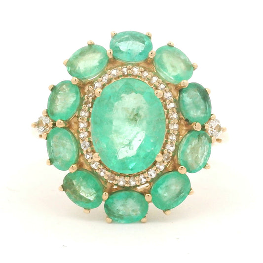 3.31 Ct Oval Emerald 14K Gold Ring
