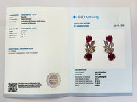 1.47 Ct Round Natural Ruby 14K Gold Earrings
