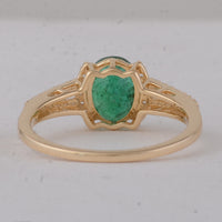 1.39 Ct Oval Emerald 9K Gold Ring