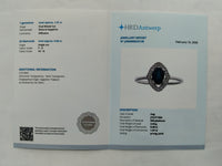 1.15 Ct Oval Mixed Cut Natural Sapphire 950 Platinum Ring