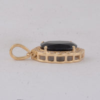 3.76 Ct Cushion Sapphire 9K Gold Pendant