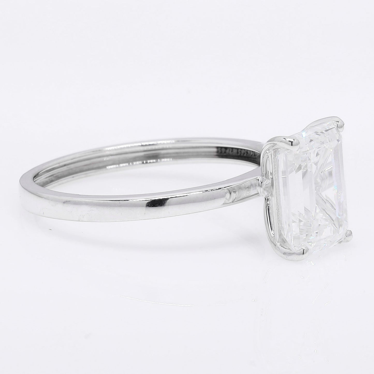 2.70 Ct Emerald Cut Lab Grown Diamond 14K Gold Ring